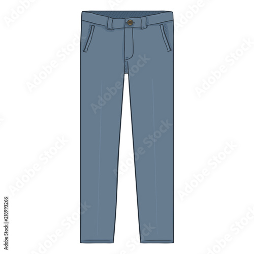 Vector Cartoon Illustration - Gray Classic Mens Trousers