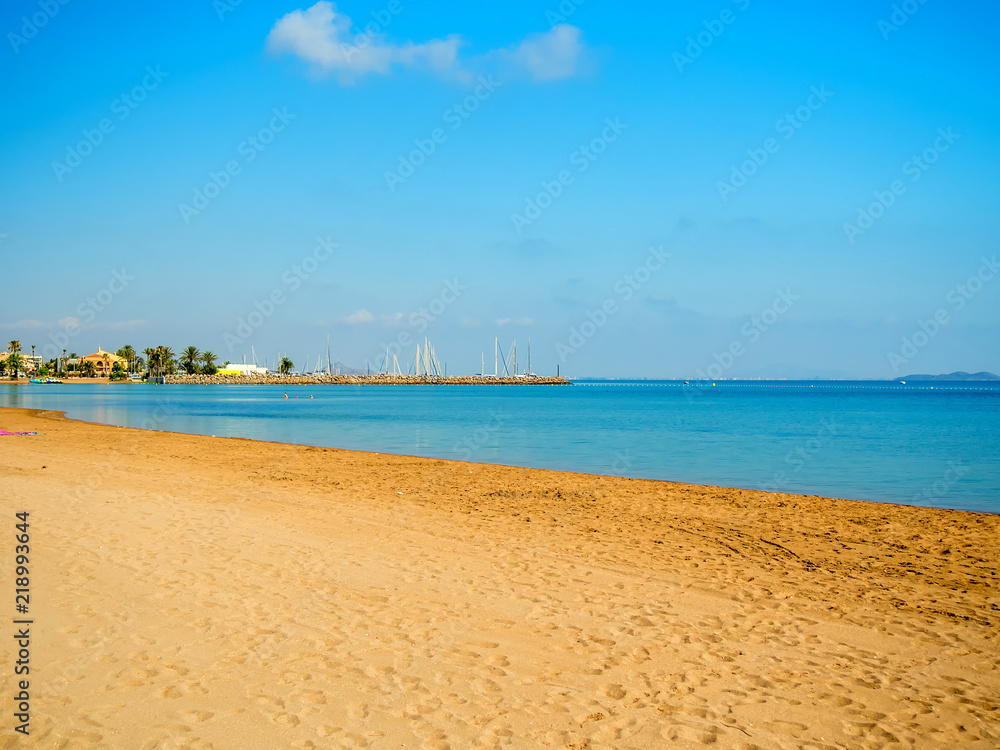 Islas Menor Beach; one of the tourist beaches of the Mar Menor
