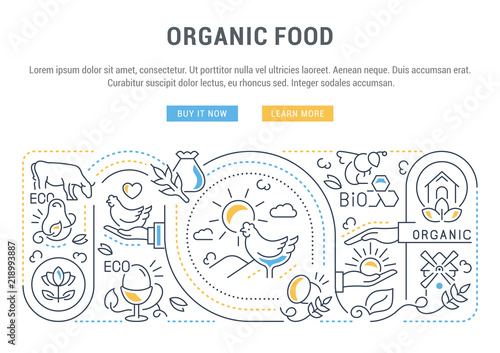 Linear Banner of Food Labels