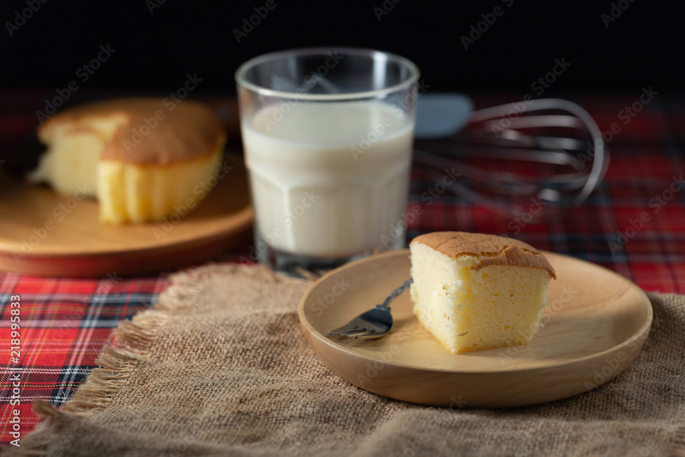 Chiffon cake homemade bakery and dessert on wooden Chiffon cake homemade bakery and dessert on wooden