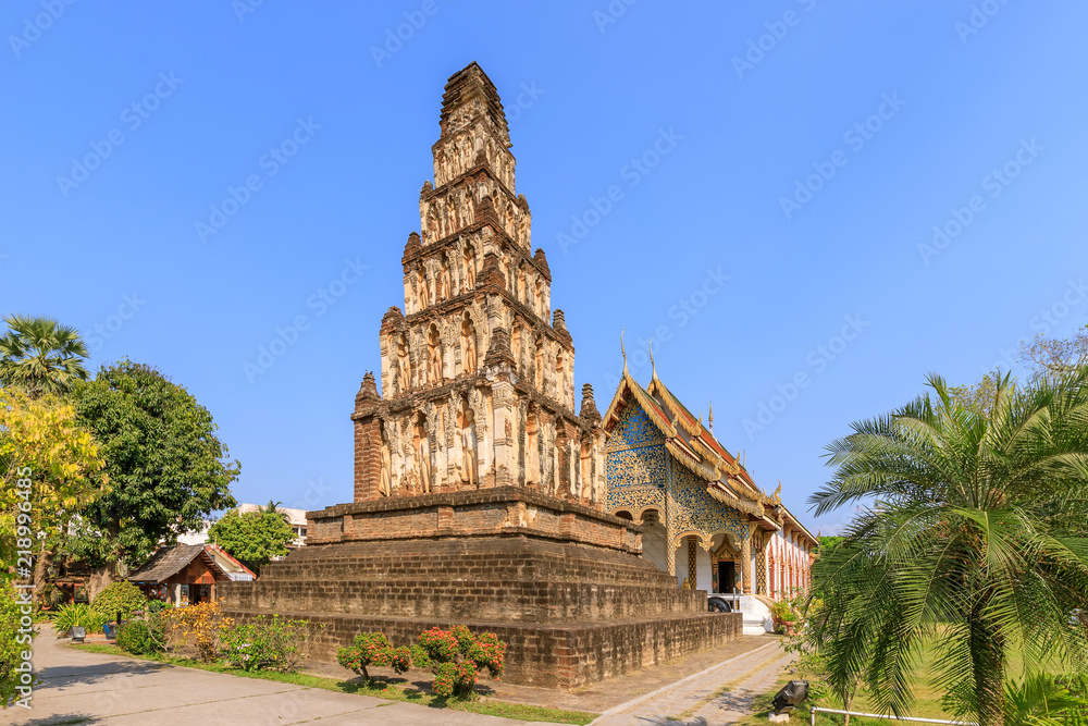 Ancient pagoda at Wat Chamthewi in Lamphun, north of Thailand