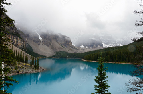 Glacier blue water of the Morain Lake 6