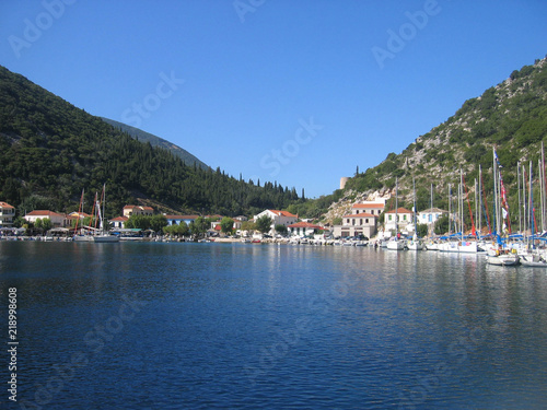 View of the port of Ithaca (Greece)