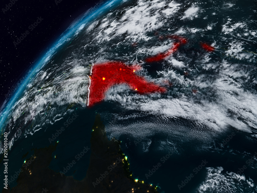 Papua New Guinea on planet Earth at night Papua New Guinea on planet Earth at night