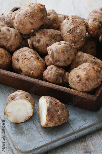 preparing fresh artichokes photo