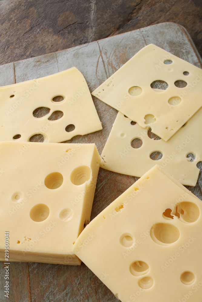 sliced cheese portions