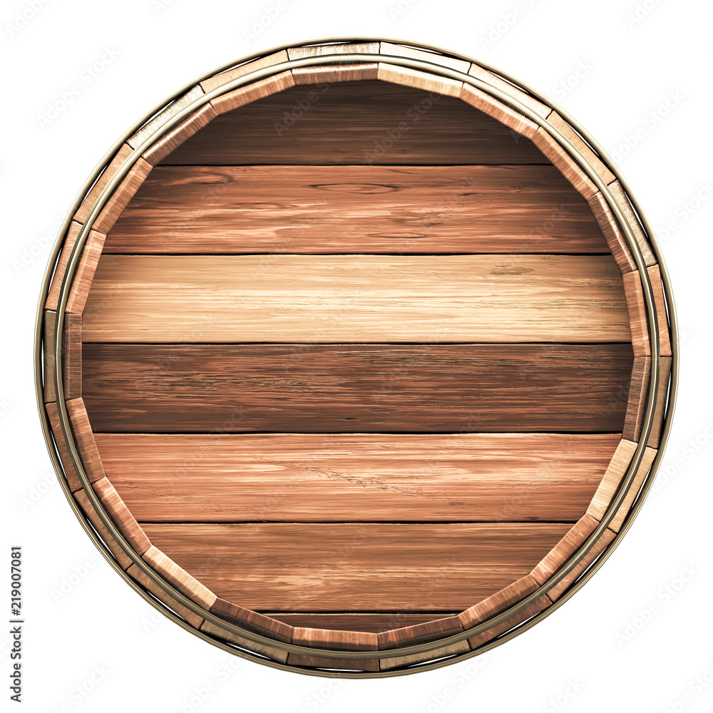 Wooden barrel - Top view Stock Illustration | Adobe Stock