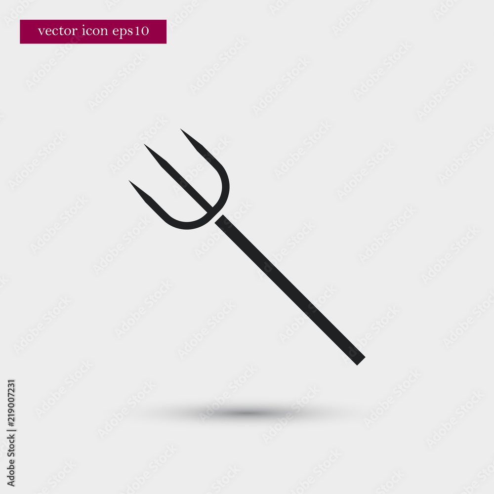 Pitchfork icon. Simple gardening element illustration. Vector symbol design from agriculture collection. Can be used in web and mobile. Pitchfork icon. Simple gardening element illustration. Vector symbol design from agriculture collection. Can be used in web and mobile.