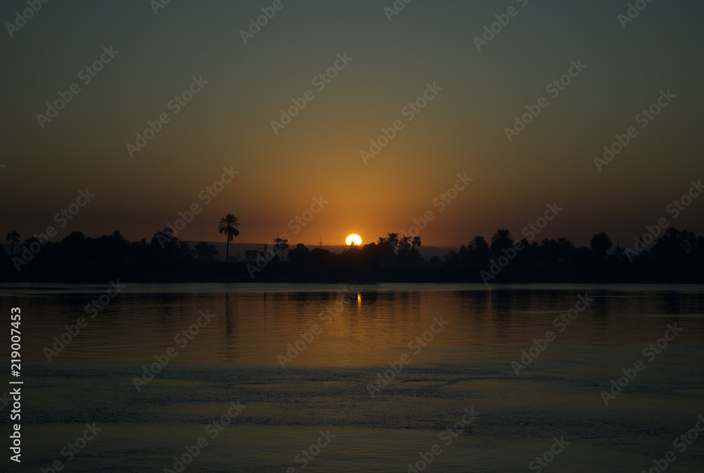 Sunset in Nile River, Egypt