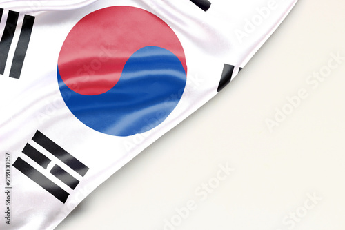 Canvas Print Flag of South Korea with place for text