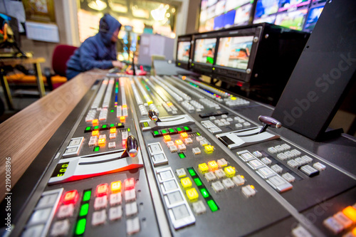 Photos Blur background switcher or Switcher in studio news.