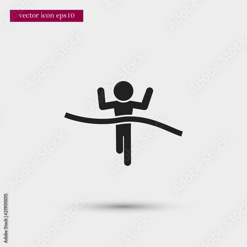 Jogging finish icon. Simple running element illustration. Athletics symbol design from sport collection. Can be used in web and mobile.