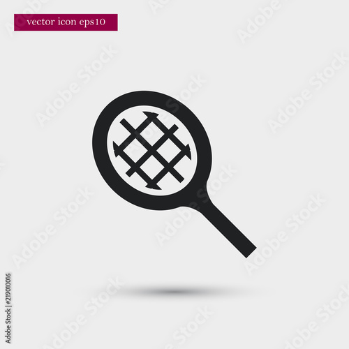 Tennis racquet icon. Simple play element illustration. Athletics symbol design from sport collection. Can be used in web and mobile.
