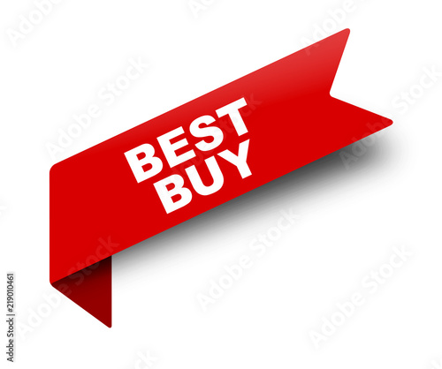 red vector banner ribbon best buy