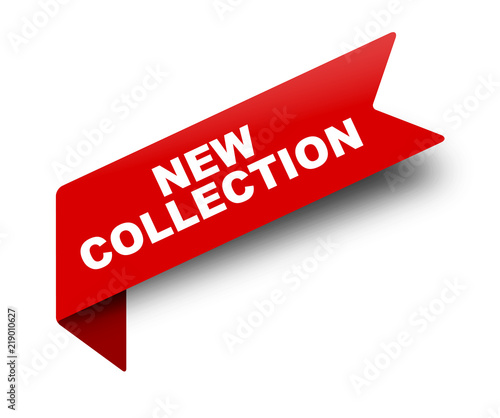 red vector banner ribbon new collection