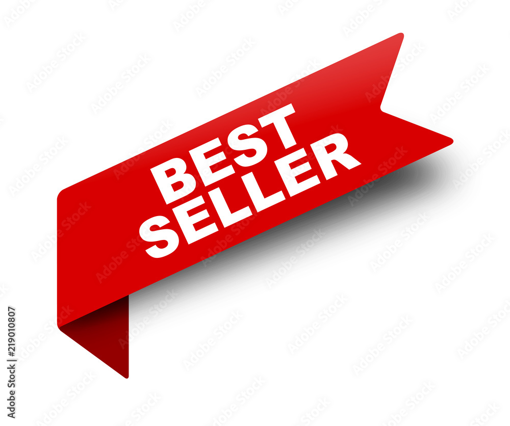 red vector banner ribbon best seller Stock Vector