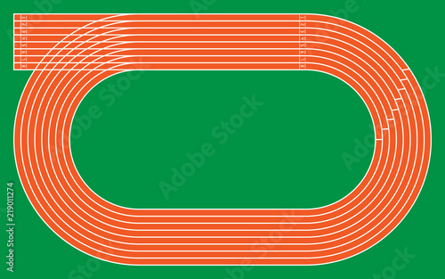 eight running tracks on green for pattern and design,vector illustration