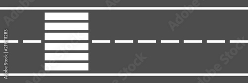 horizontal city road with two lanes and crosswalk for pattern and background,vector illustration