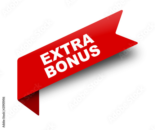 red vector banner ribbon extra bonus