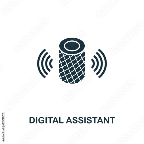 Digital Assistant icon. Monochrome style icon design from smart devices icon collection. UI. Illustration of digital assistant icon. Pictogram isolated on white. Web design, apps, software, print.