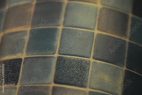Close up of blue floor tiling