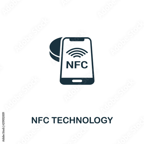 NFC Technology icon. Monochrome style icon design from smart devices icon collection. UI. Illustration of nfc technology icon. Pictogram isolated on white. Web design, apps, software, print.