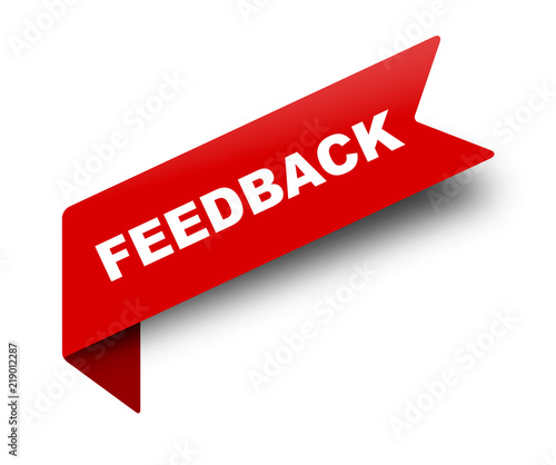 red vector banner ribbon feedback