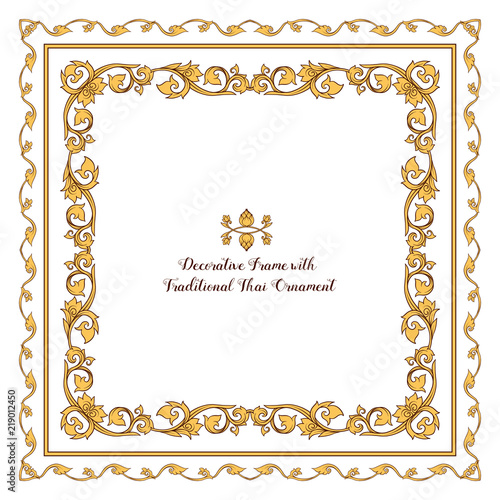 Set of frames with  decorative elements of traditional Thai orna