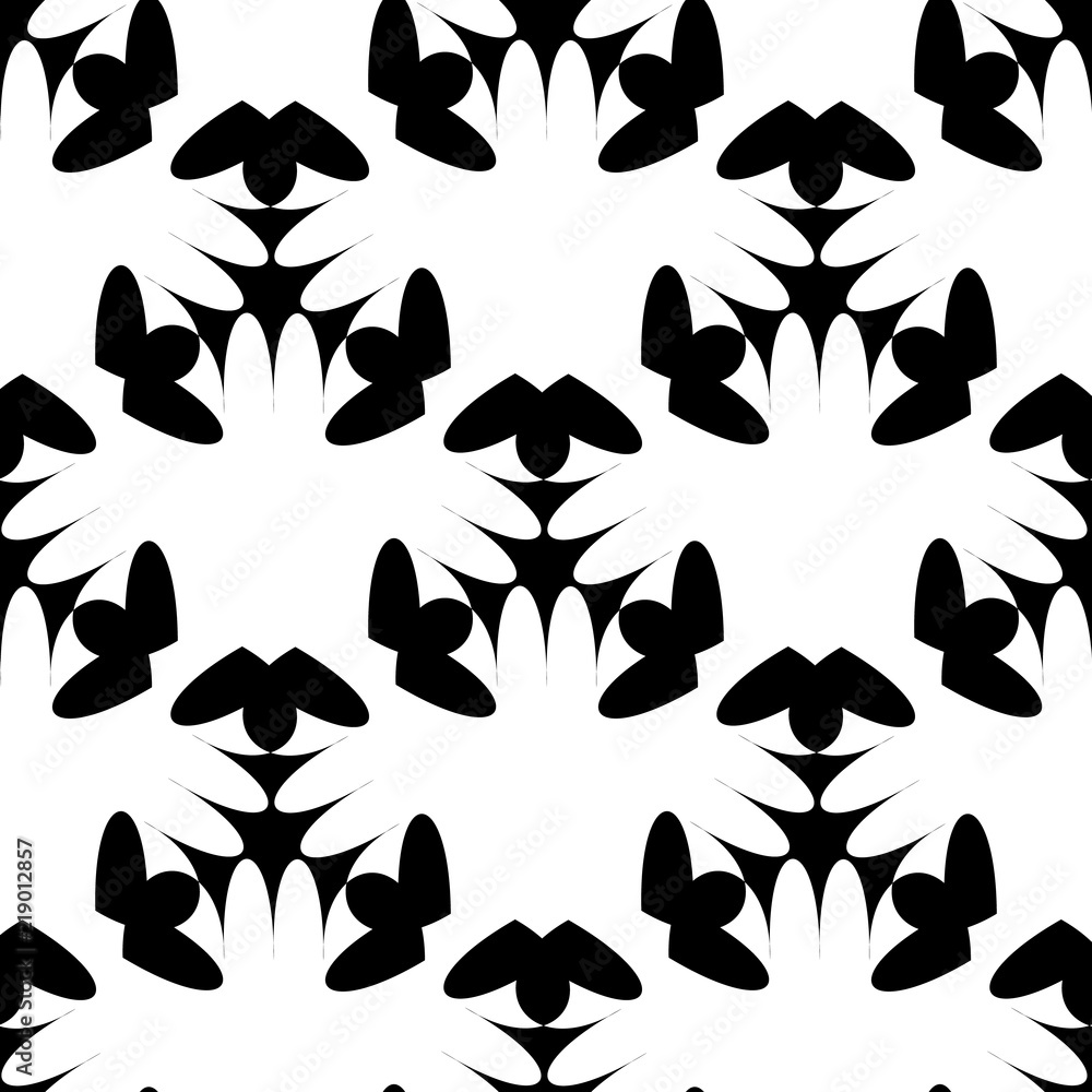 Black and white seamless pattern. For print onto fabric, textile. Vector illustration Black and white seamless pattern. For print onto fabric, textile. Vector illustration