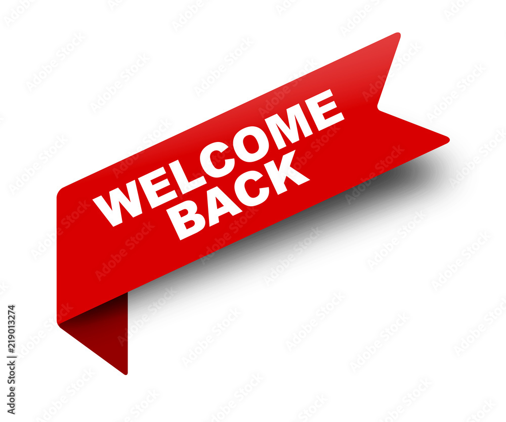 red vector banner ribbon welcome back red vector banner ribbon welcome back