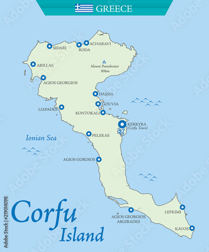 Map of Corfu - Greek island photo