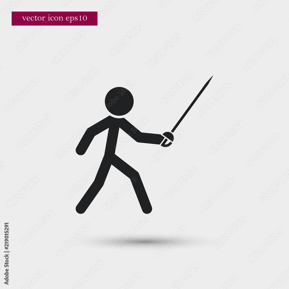 Fencer icon. Simple sportsman element illustration. Fencing symbol design from sport collection. Can be used in web and mobile. Fencer icon. Simple sportsman element illustration. Fencing symbol design from sport collection. Can be used in web and mobile.