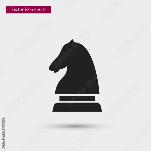 Chess knight icon. Simple horse element illustration. Game symbol design from sport collection. Can be used in web and mobile.