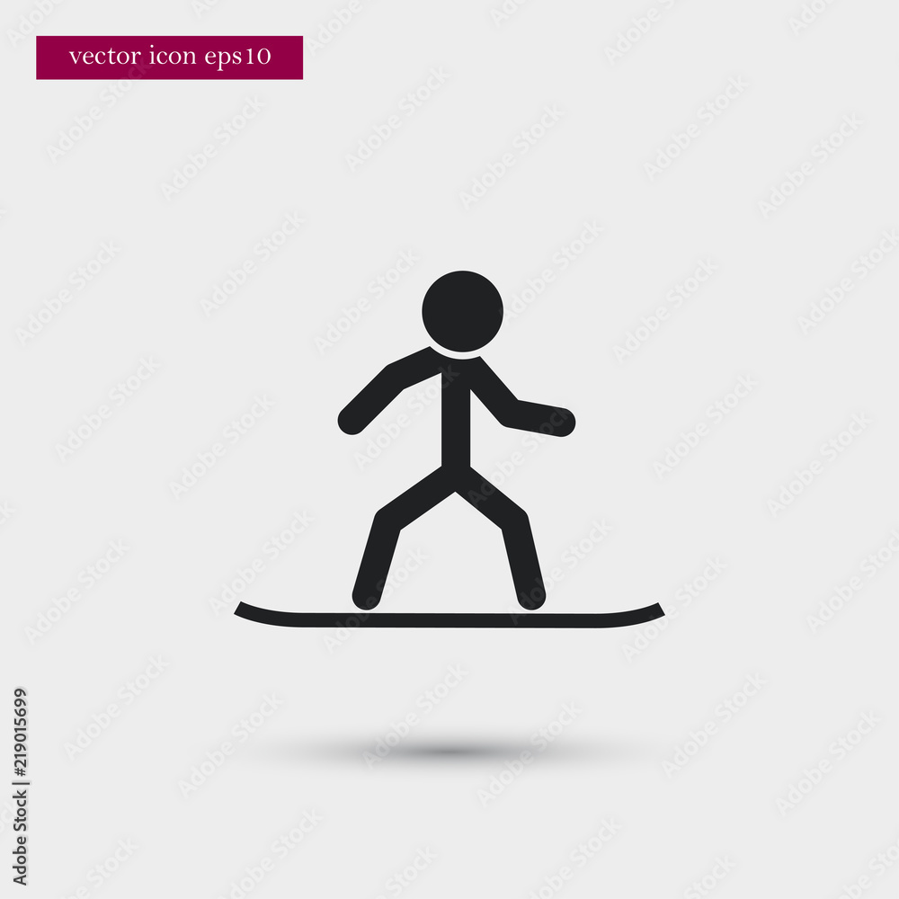 Snowboarder icon. Simple sportsman element illustration. Snowboarding symbol design from sport collection. Can be used in web and mobile.