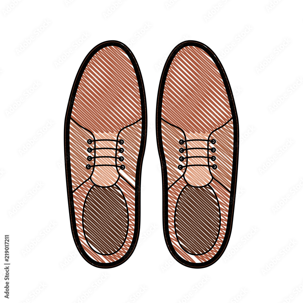 elegant masculine pair shoes vector illustration design
