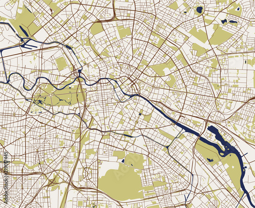 Photography map of the city of Berlin, Germany