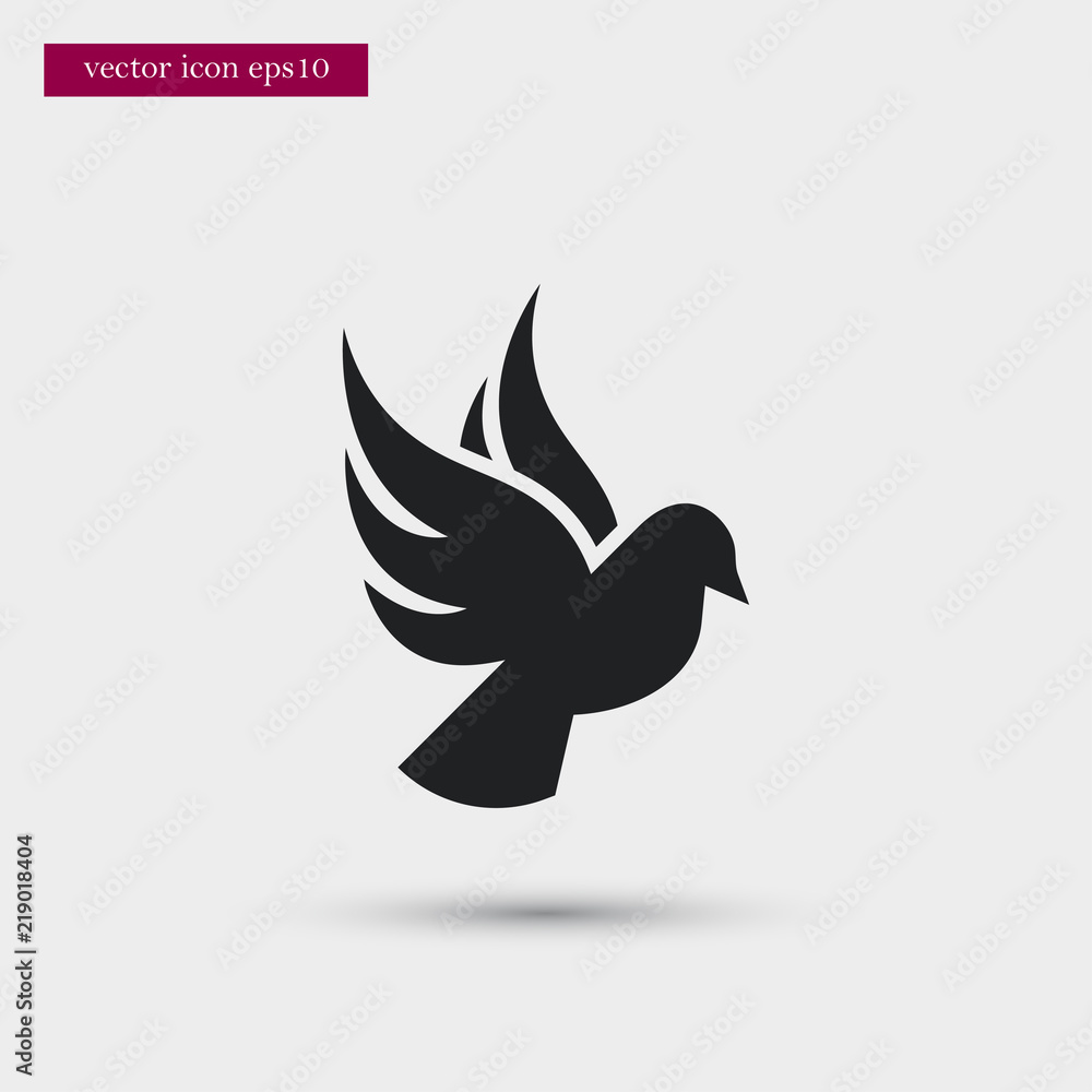 Obraz premium Dove icon. Simple romance element illustration. Valentine symbol design from love collection. Can be used in web and mobile.