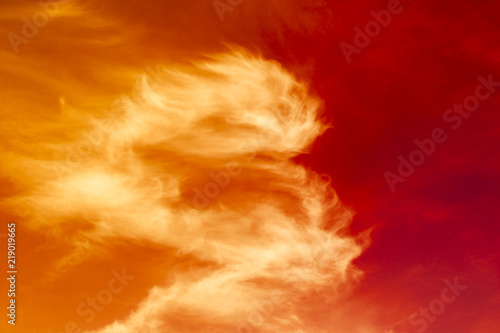 Abstract red sky with clouds