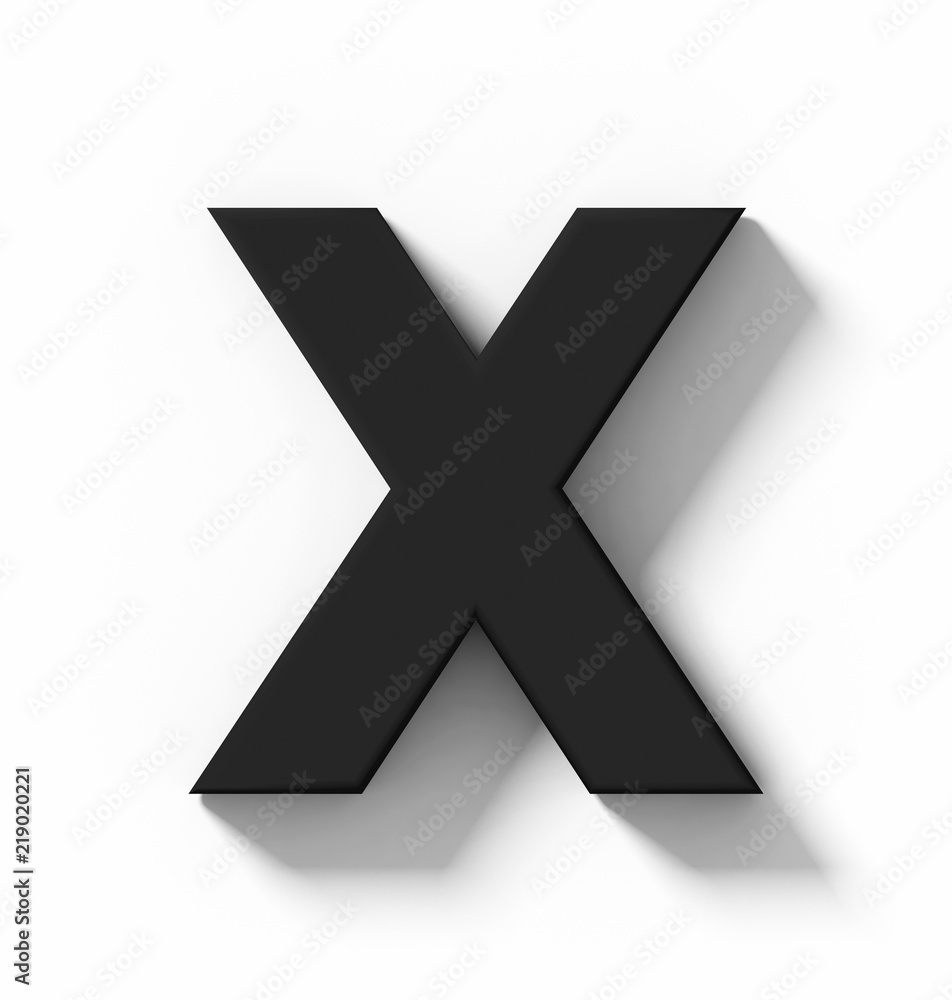 letter X 3D white isolated on white with shadow - orthogonal projection letter X 3D white isolated on white with shadow - orthogonal projection