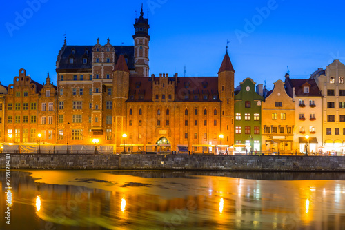 Wallpaper Mural Old town of Gdansk reflected in Motlawa river at dusk, Poland Torontodigital.ca
