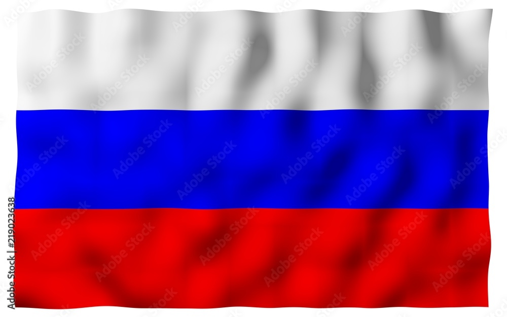 Waving flag of the Russian Federation. The National. State symbol of the Russia. 3D illustration Waving flag of the Russian Federation. The National. State symbol of the Russia. 3D illustration