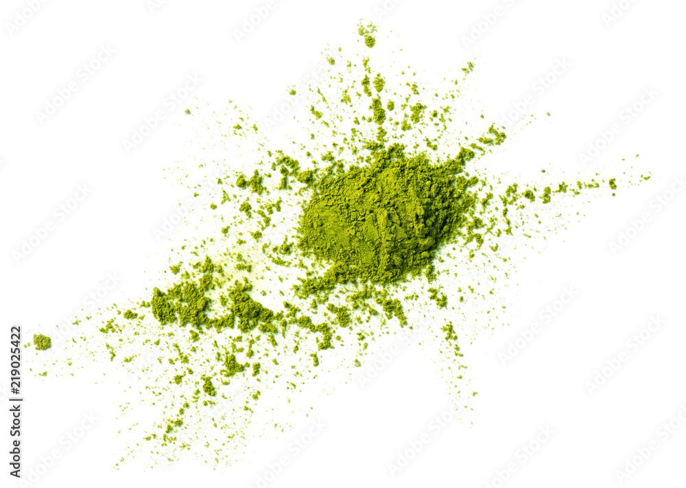 matcha tea ground erratic form isolated on white matcha tea ground erratic form isolated on white