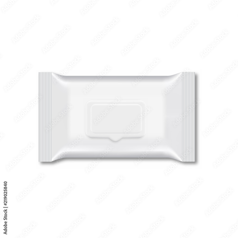 Blank of wet wipe flow packing. Vector Blank of wet wipe flow packing. Vector