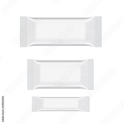 Blank of wet wipe flow packing. Vector