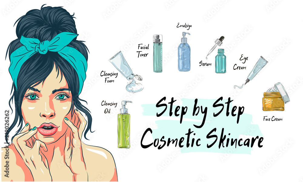 step by step facial skin care with pictures and examples shown on the girl, steps how to use skin care cute style, facial care steps step by step facial skin care with pictures and examples shown on the girl, steps how to use skin care cute style, facial care steps