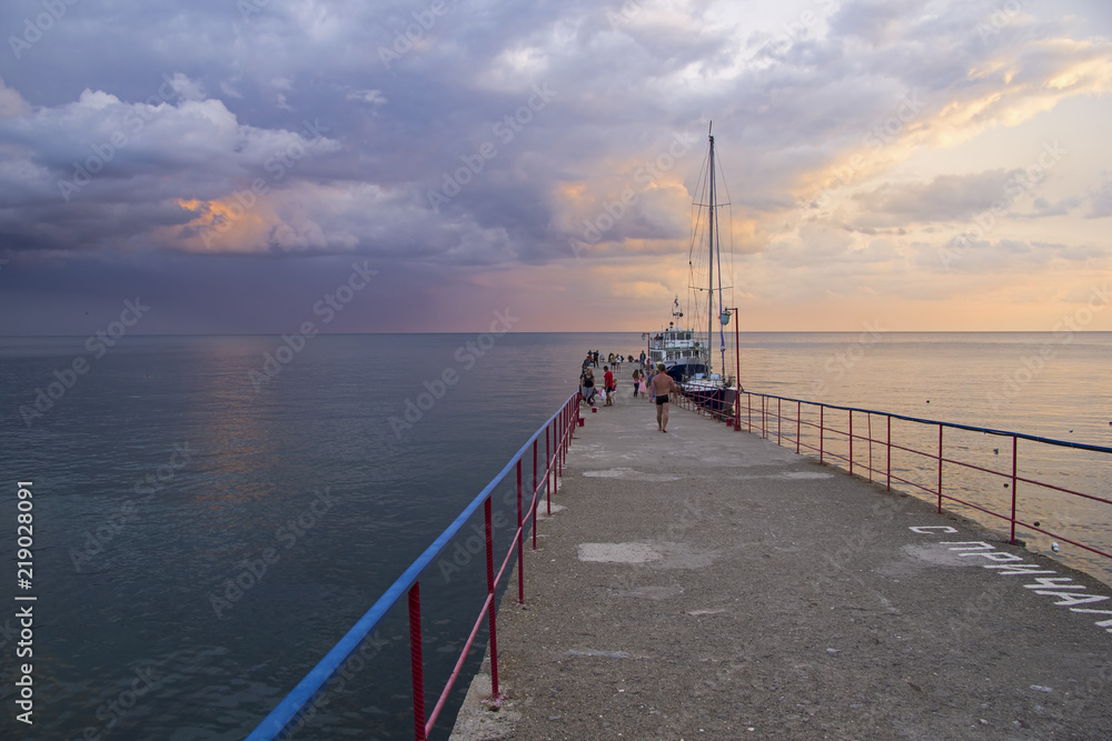 Evening sky over the Black Sea.