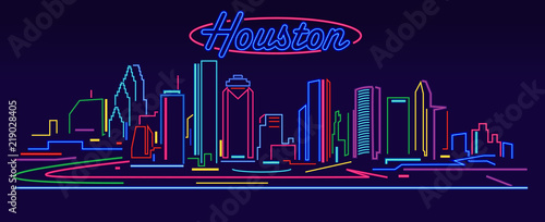 Houston skyline by night