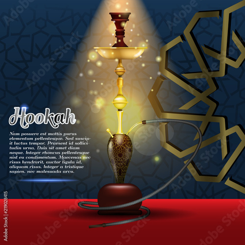 Vector Hookah bar menu concept ad layout.