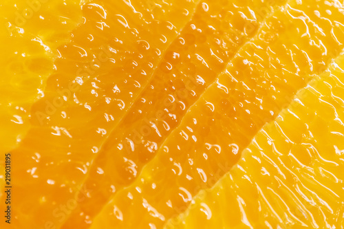 Photos Juicy cut of ripe orange, copy space