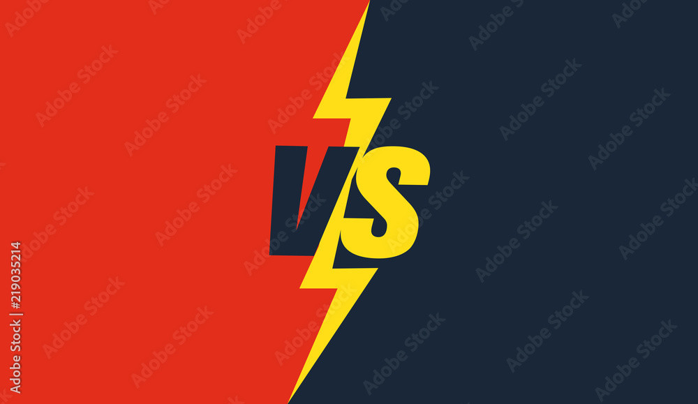 Versus screen design. Red and blue VS letters. Vector illustration Versus screen design. Red and blue VS letters. Vector illustration